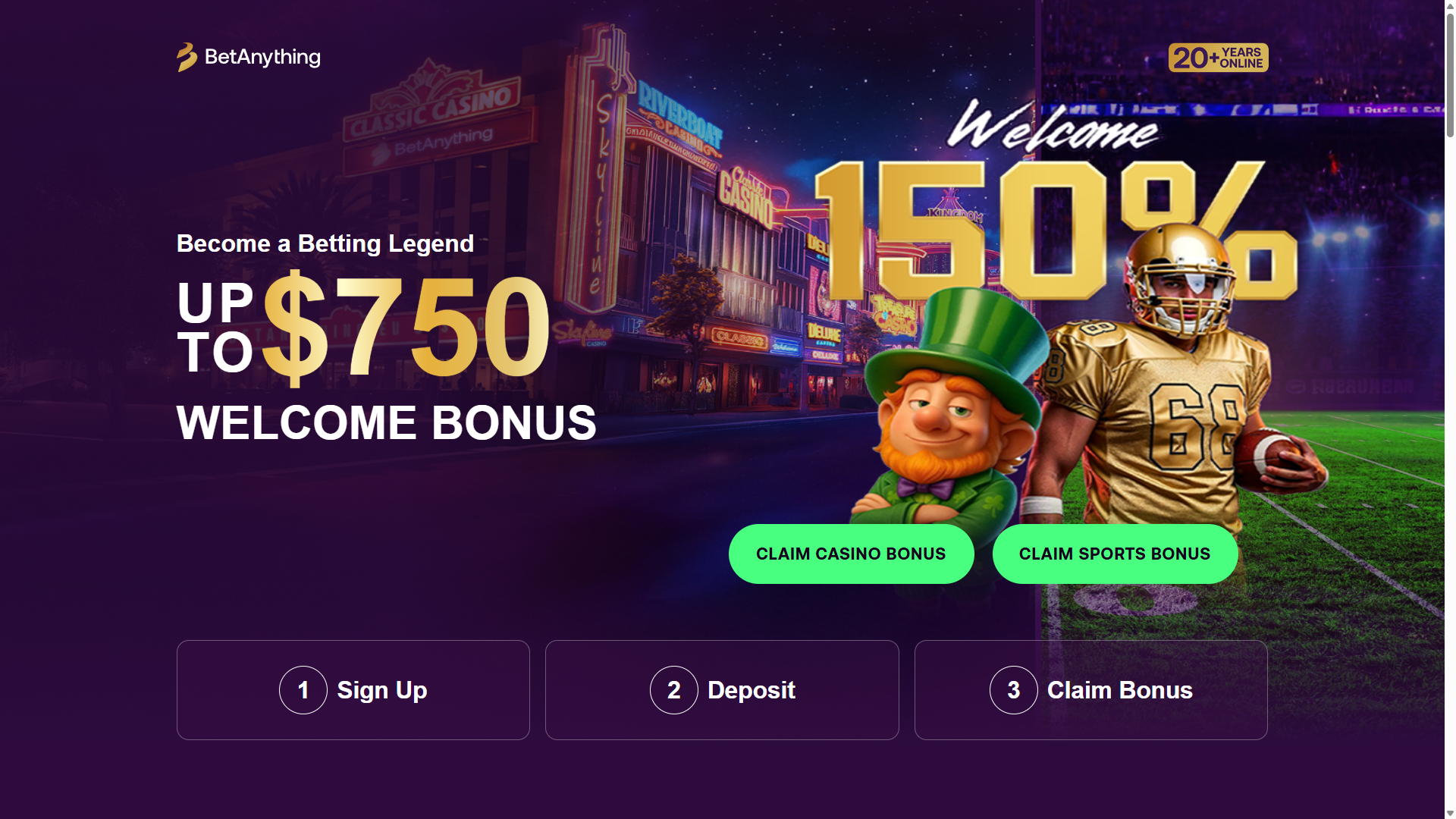 Betanything welcome bonus for sports screenshot