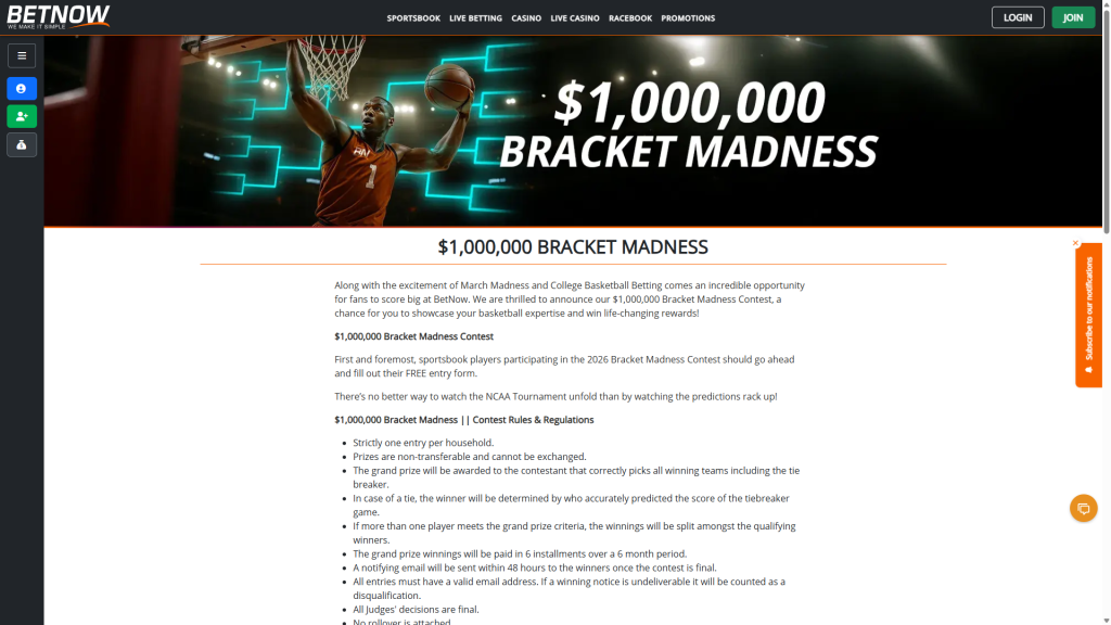 BetNow march madness competition