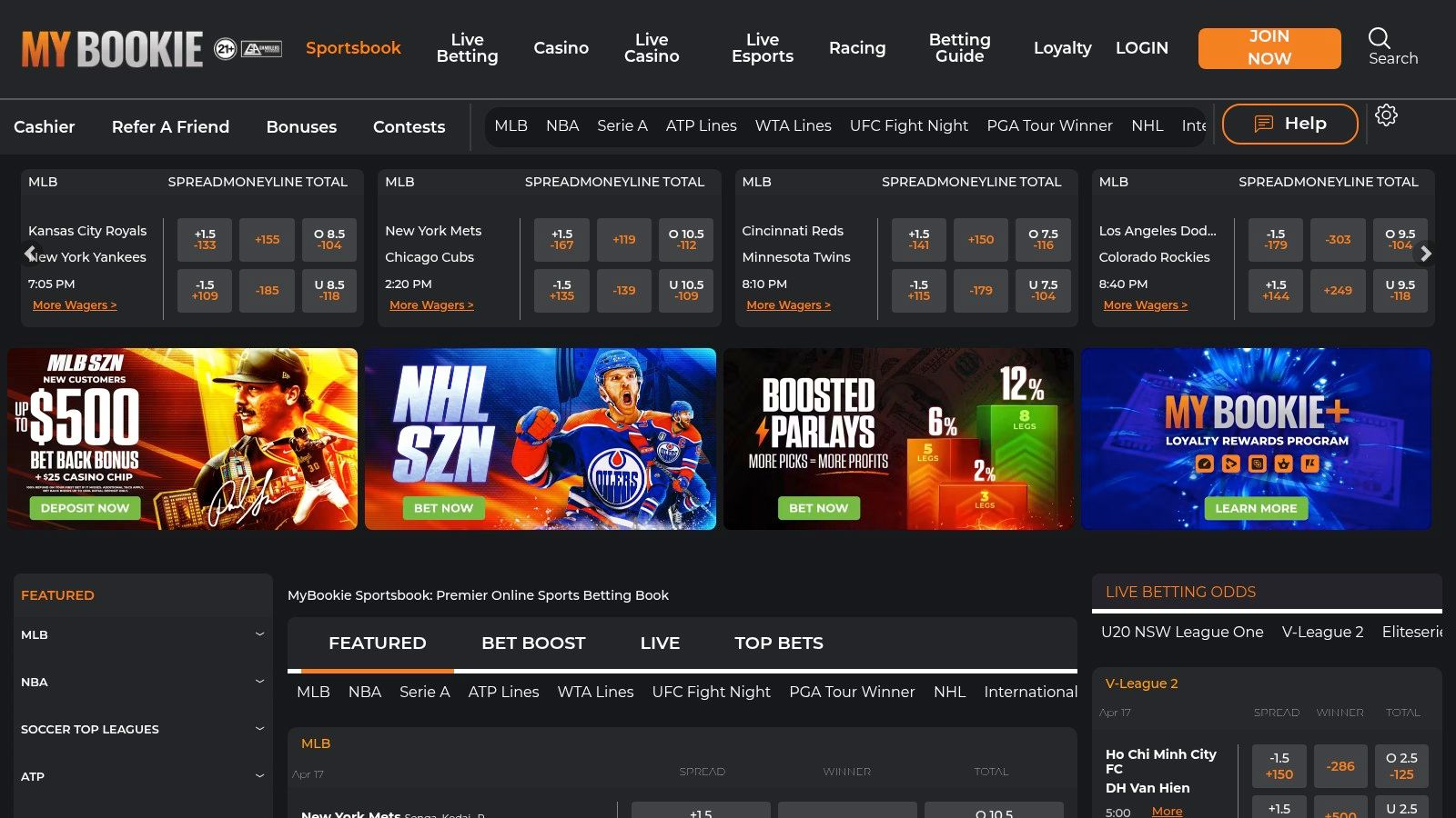 Screenshot from https://www.mybookie.ag/sportsbook/