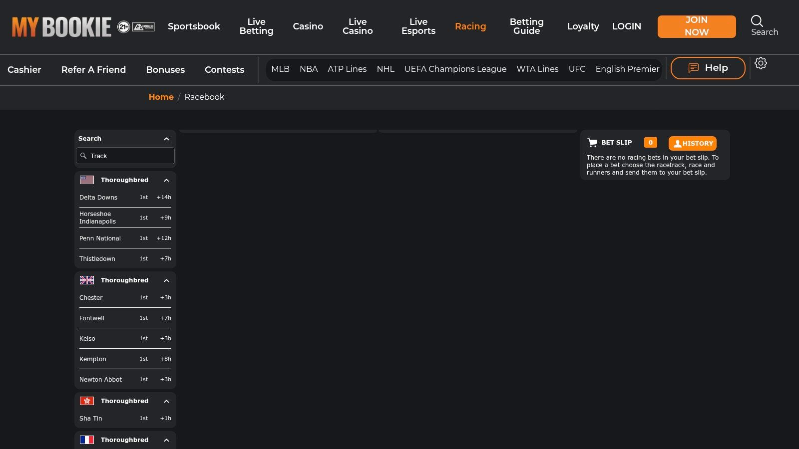 Screenshot from https://usasportsbooklist.com/go/mybookie-crypto-bonus-sportsbookracebook/