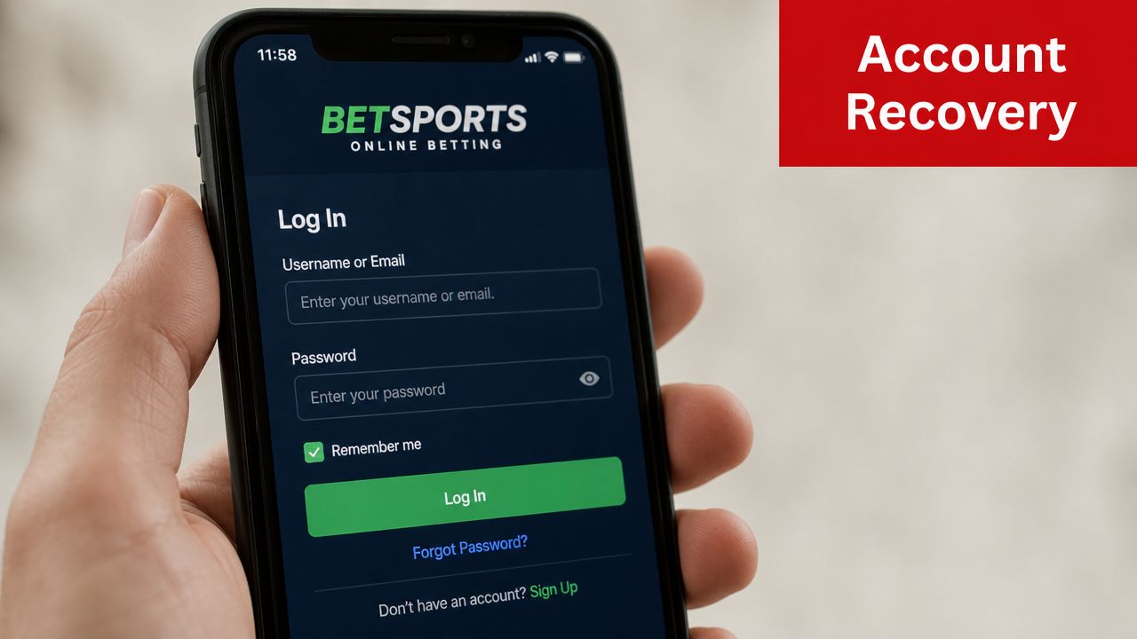 Sportsbetting AG Login: A 2026 Access Guide 2 A close-up view of a smartphone screen displaying the BETSPORTS online betting application login page.