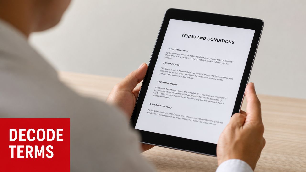 BetOnline Bonus Codes: Your 2026 Guide to Claiming Offers 3 A person reviewing digital terms and conditions on a tablet screen while seated at a wooden desk.