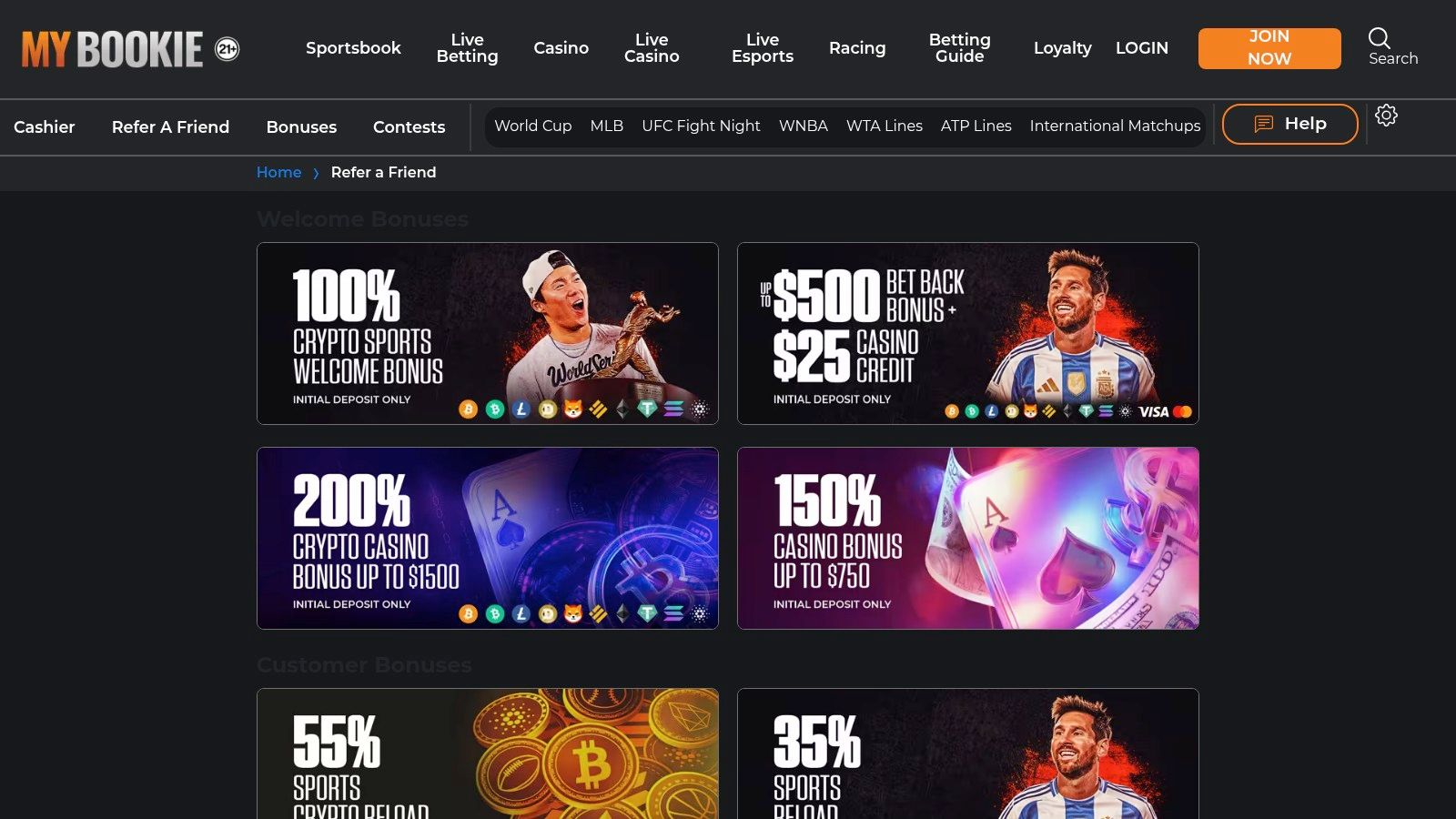 Screenshot from https://www.mybookie.ag/bonus/