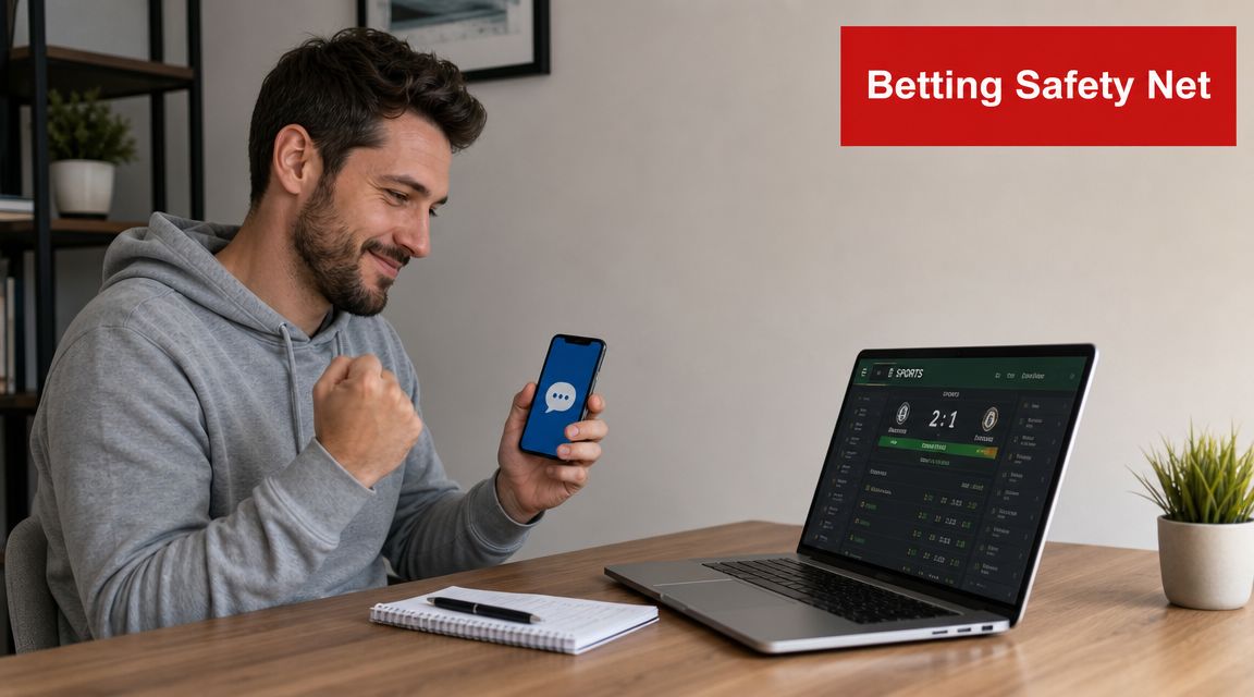 A Bettor's Guide to Sportsbook Customer Service 1 A happy man celebrates a win while using a mobile app and laptop for sports betting.