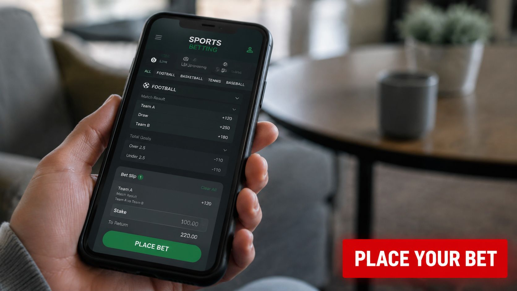 World Cup Winners Betting: 2026 Guide & Top Picks 4 A hand holding a smartphone displaying a sports betting application with football match odds and bet slip.