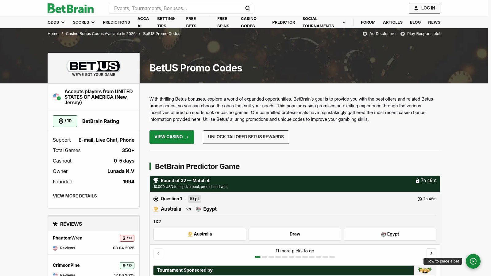 The Top 7 BetUS Bonus Codes for 2026 7 BetBrain, BetUS Codes (aggregated offers)